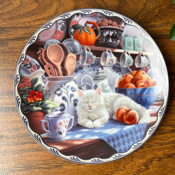 Collectible Plate Mabel's Sunny Retreat Mary Ann Lasher Warm Country Moments Cat - Picture 2 of 14